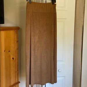 Long suede skirt